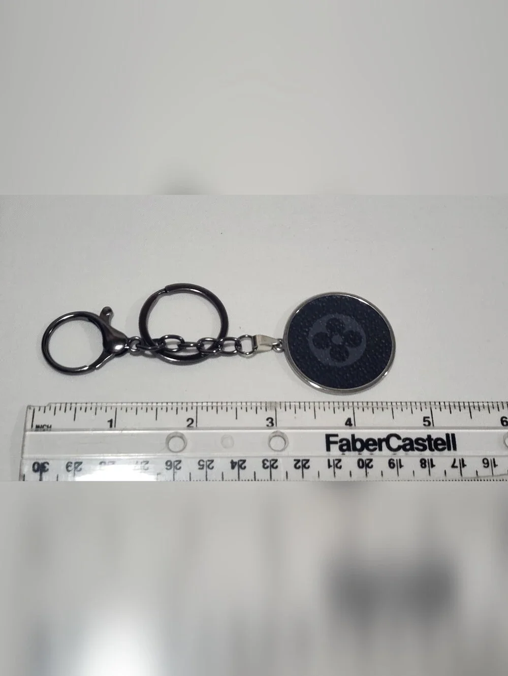 Black Round Black Louis Vuitton Monogram Eclipse Canvas Gunmetal Keychain
